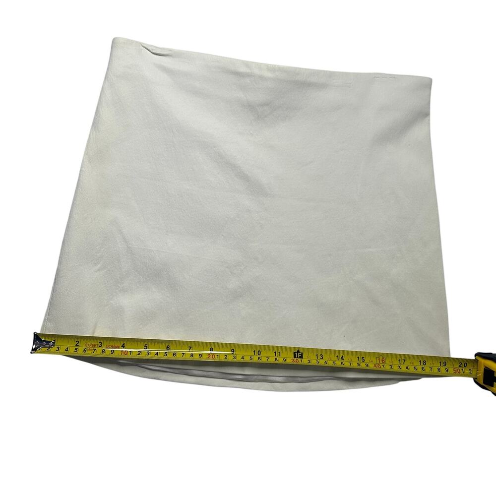 Genuine Leather Luxury White Mini Skirt Buttery Soft Lambskin Feel - Picture 11 of 12